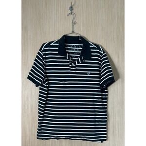 American Eagle Striped Polo Shirt Short Sleeve Casual Top  Men's Size L